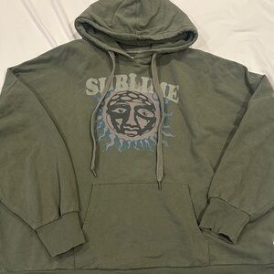 3/$40 American Eagle Graphic Oversized Hoodie Large Olive Green